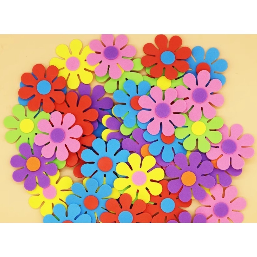 泡棉八瓣花朵貼片_無背膠(20朵)／① 必備基礎材料＿ 貼紙／貼片／黏貼材料-細節圖3