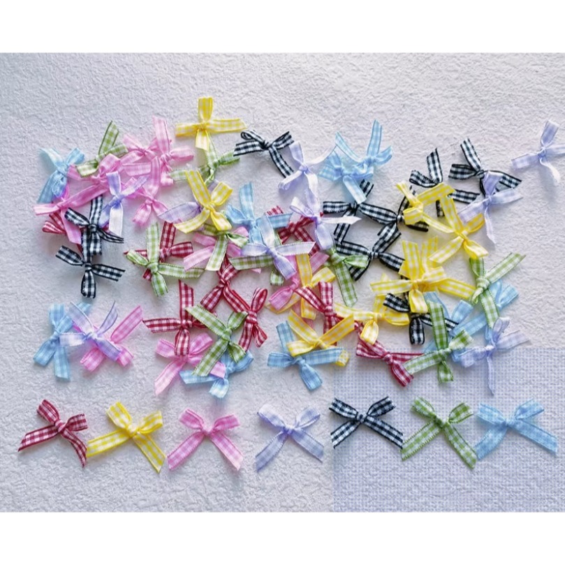 彩色格子蝴蝶結0.6cm (20個)-規格圖5