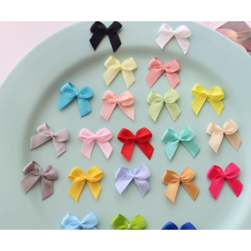 彩色緞面蝴蝶結0.6cm (10個)-細節圖2