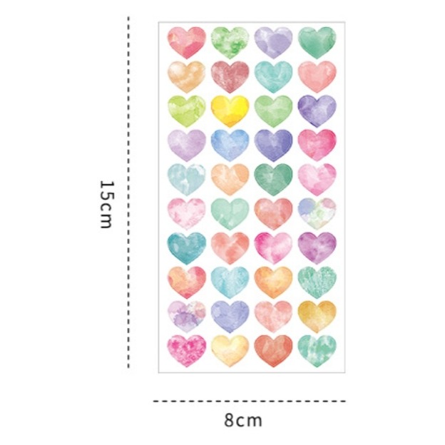 和紙渲染愛心/星星圓形貼紙-細節圖5