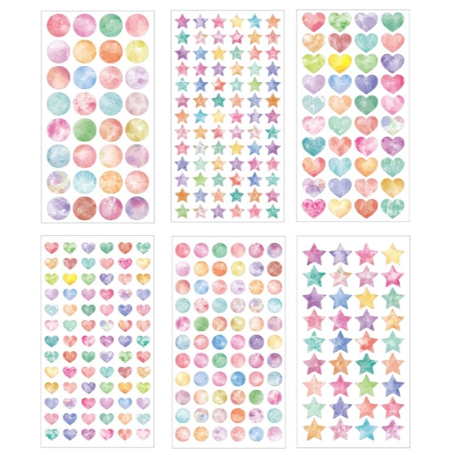 和紙渲染愛心/星星圓形貼紙-細節圖8