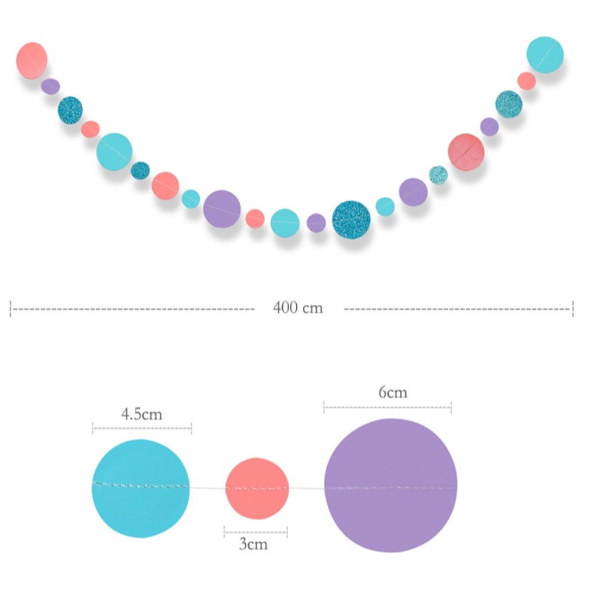 粉橘藍色圓形拉旗(2條)-細節圖7