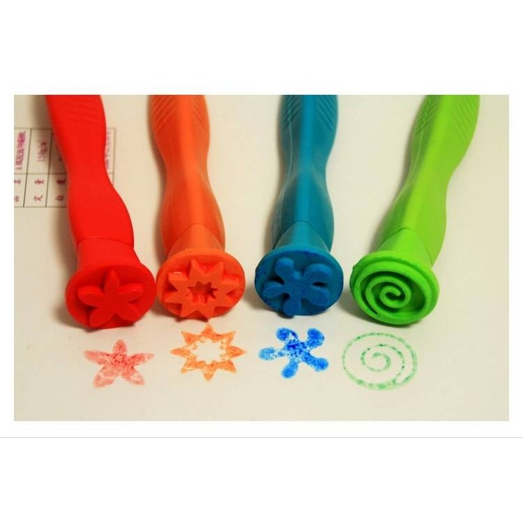 長柄花投幾何圖形印章棒(4支)-細節圖6