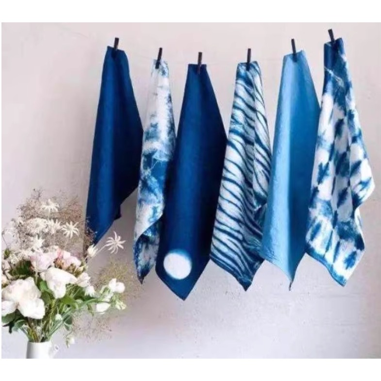 藍晒拓印染布布料-細節圖4