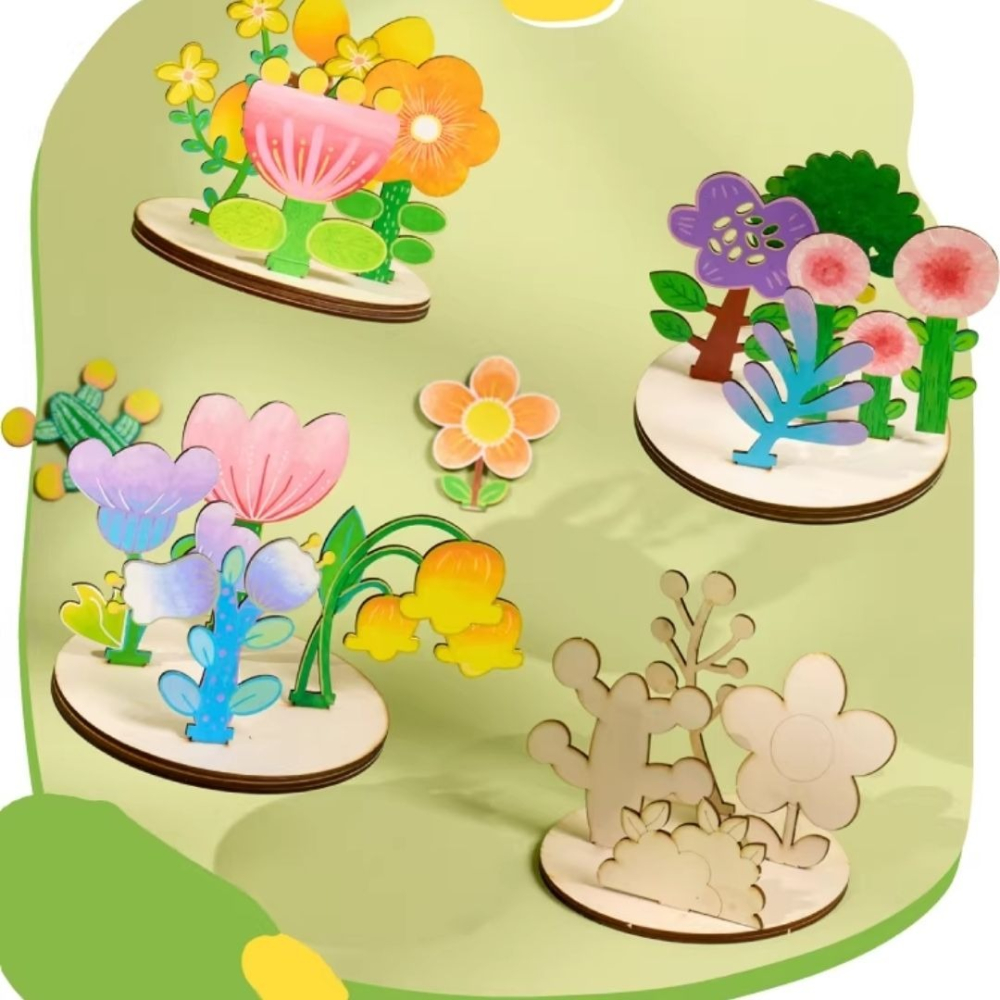 木片立體花卉著色組／②主題材料包-細節圖4