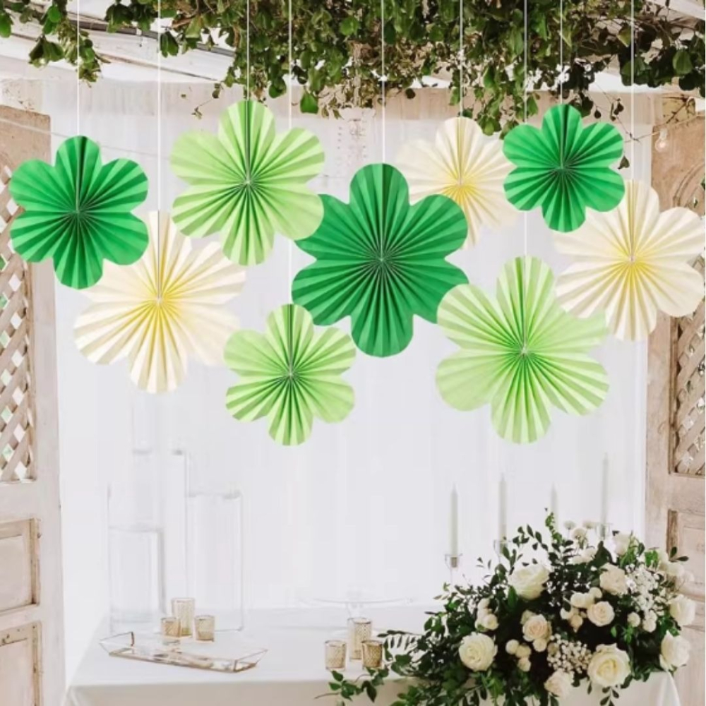 春天三色紙扇花牆面掛飾(6朵)／④ 環境佈置品-細節圖2