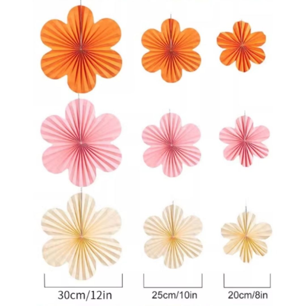 春天三色紙扇花牆面掛飾(6朵)／④ 環境佈置品-細節圖7