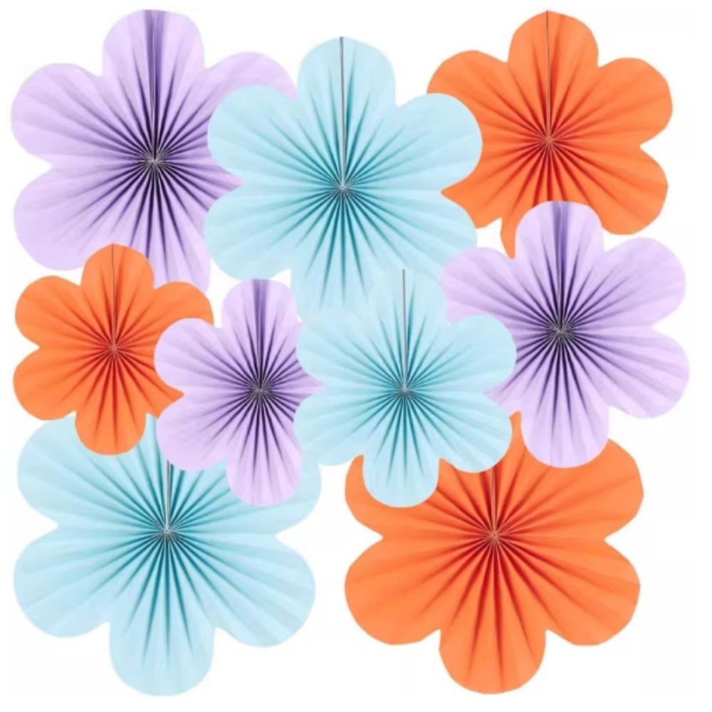 春天三色紙扇花牆面掛飾(6朵)／④ 環境佈置品-規格圖7