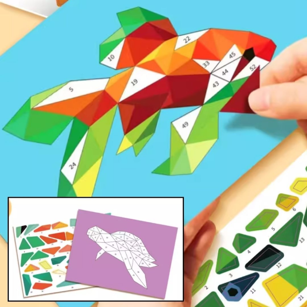 3D動物立體視角黏貼拼貼材料包／②主題材料包-細節圖3