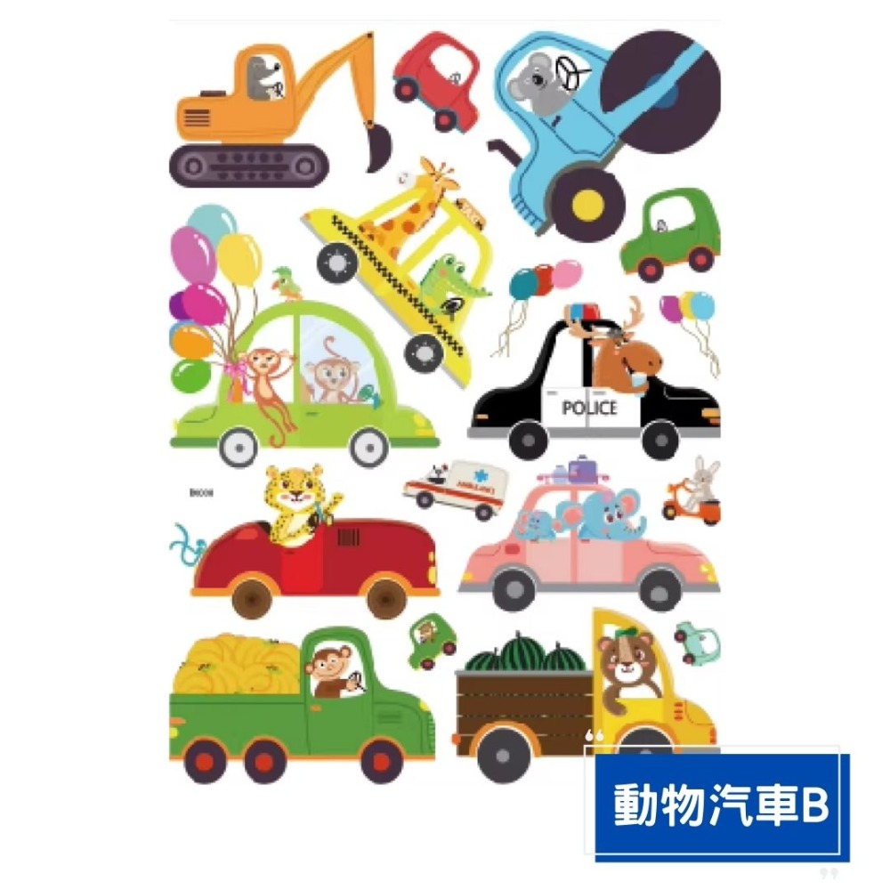 動物海洋汽車無痕玻璃靜電貼／④ 環境佈置品-規格圖3