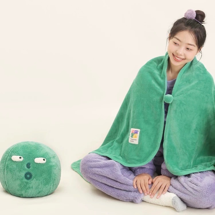 ┇四色兩用毯┇手繪表情包靠枕毯表情包毯表情包靠枕裝飾靠墊枕居家裝飾毯居家必備好物車上必備好物歐拉波波選物-細節圖6