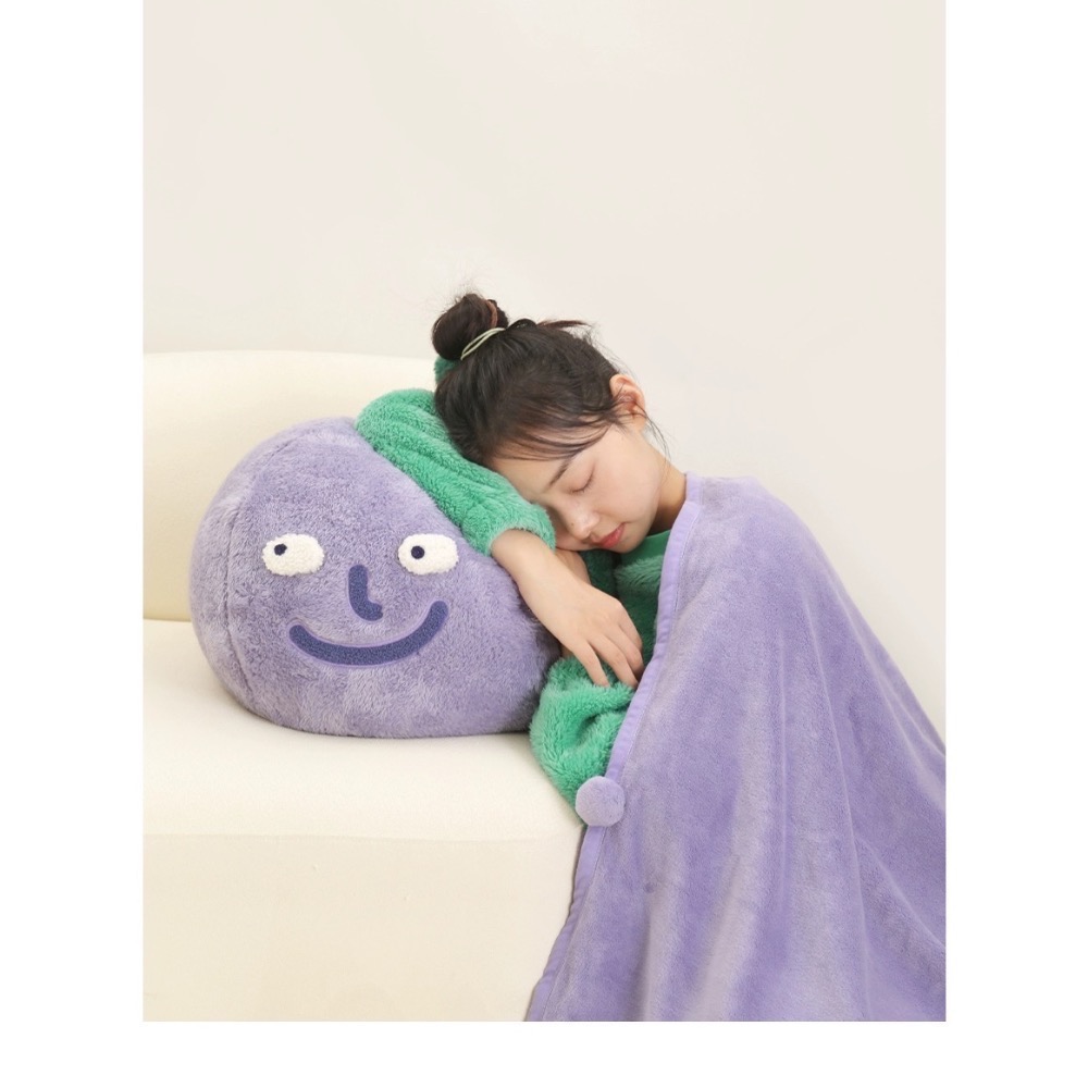 ┇四色兩用毯┇手繪表情包靠枕毯表情包毯表情包靠枕裝飾靠墊枕居家裝飾毯居家必備好物車上必備好物歐拉波波選物-細節圖8