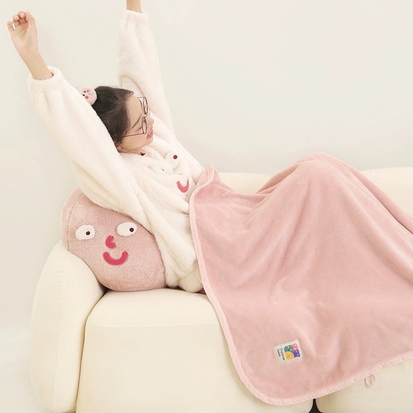 ┇四色兩用毯┇手繪表情包靠枕毯表情包毯表情包靠枕裝飾靠墊枕居家裝飾毯居家必備好物車上必備好物歐拉波波選物-細節圖9