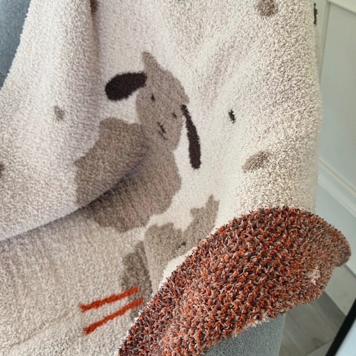 ┇兩尺寸┇手繪小羊針織毯寶寶毯露營毯車用毯保暖毯半邊絨毯歐拉波波選物-細節圖7