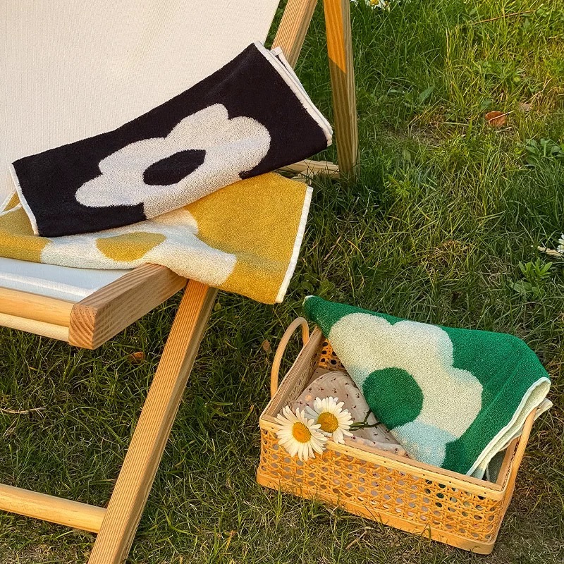 ┇兩色兩尺寸┇荷包蛋花花浴巾居家毛巾純棉毛巾吸水毛巾純棉浴巾吸水浴巾歐拉波波選物-細節圖2