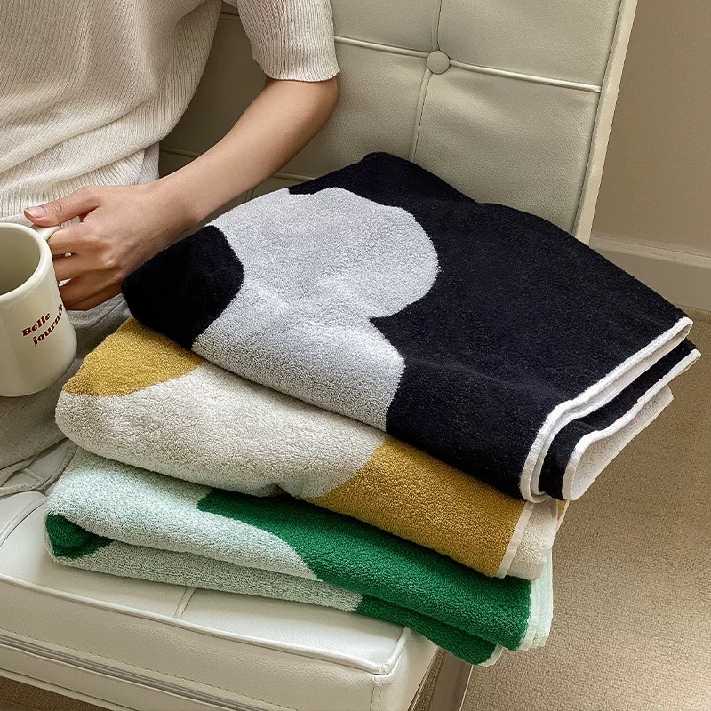 ┇兩色兩尺寸┇荷包蛋花花浴巾居家毛巾純棉毛巾吸水毛巾純棉浴巾吸水浴巾歐拉波波選物-細節圖3