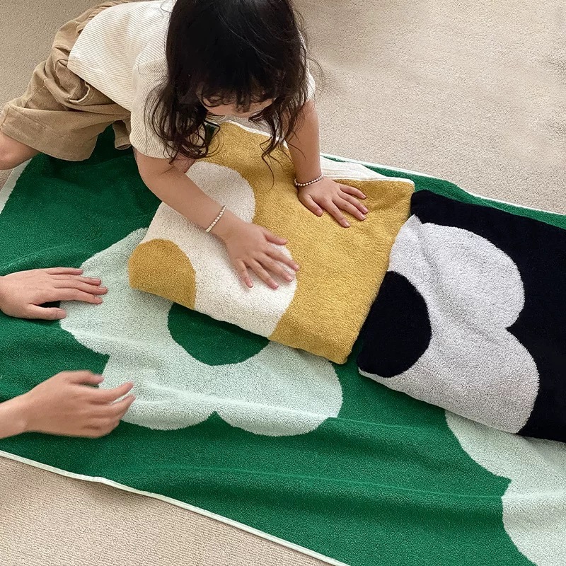 ┇兩色兩尺寸┇荷包蛋花花浴巾居家毛巾純棉毛巾吸水毛巾純棉浴巾吸水浴巾歐拉波波選物-細節圖4