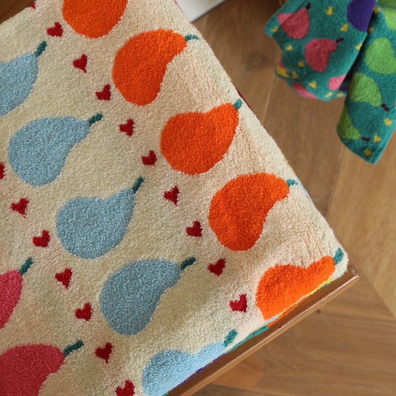 ┇三色三尺寸┇繽紛梨子浴巾繽紛梨子毛巾寶寶毛巾寶寶浴巾居家毛巾純棉毛巾吸水毛巾純棉浴巾吸水浴巾-細節圖2