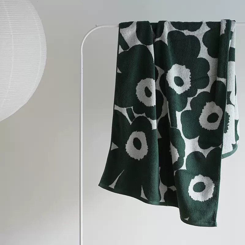 ┇兩色┇北歐花朵毛巾北歐花朵毛巾居家毛巾marimekko同款毛巾純棉毛巾吸水毛巾純棉浴巾吸水浴巾-細節圖3