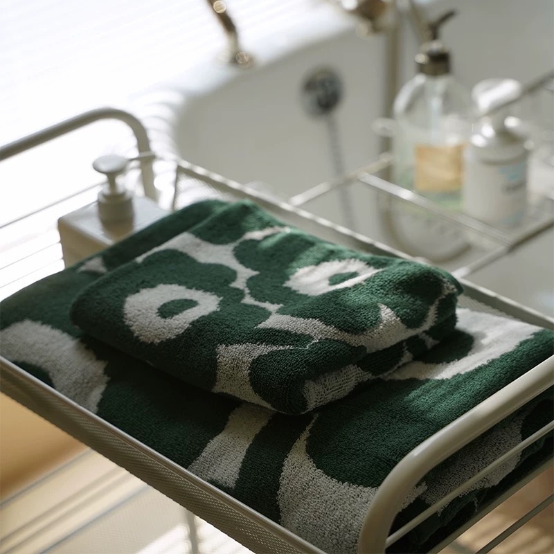 ┇兩色┇北歐花朵毛巾北歐花朵毛巾居家毛巾marimekko同款毛巾純棉毛巾吸水毛巾純棉浴巾吸水浴巾-細節圖4