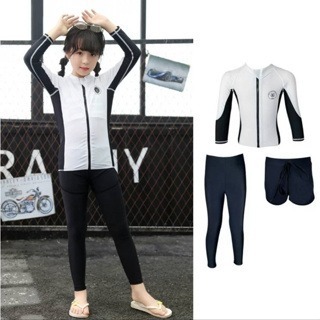 水母衣 長袖泳衣 情侶泳衣 小孩泳衣 多件式 防曬泳衣 泳衣 防寒衣 潛水衣 潛水服 女生男生 韓國風-細節圖4