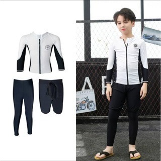 水母衣 長袖泳衣 情侶泳衣 小孩泳衣 多件式 防曬泳衣 泳衣 防寒衣 潛水衣 潛水服 女生男生 韓國風-細節圖9