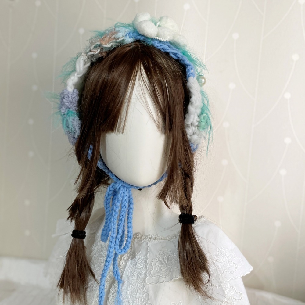 ＊哈娜髮飾＊編織髮帶~綁帶寬版頭帶 毛線 日系寬邊頭巾圍脖 髮飾 頭飾 領巾-細節圖3