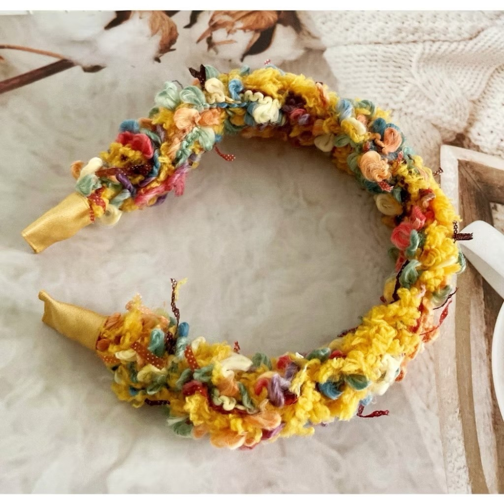 ＊哈娜髮飾＊編織髮箍 毛線耳環 編織大腸圈 耳飾 耳針 細頭箍 甜甜圈 頭飾 頭窟 法哭 髮哭 髮圈 髮枯 髮窟-細節圖2