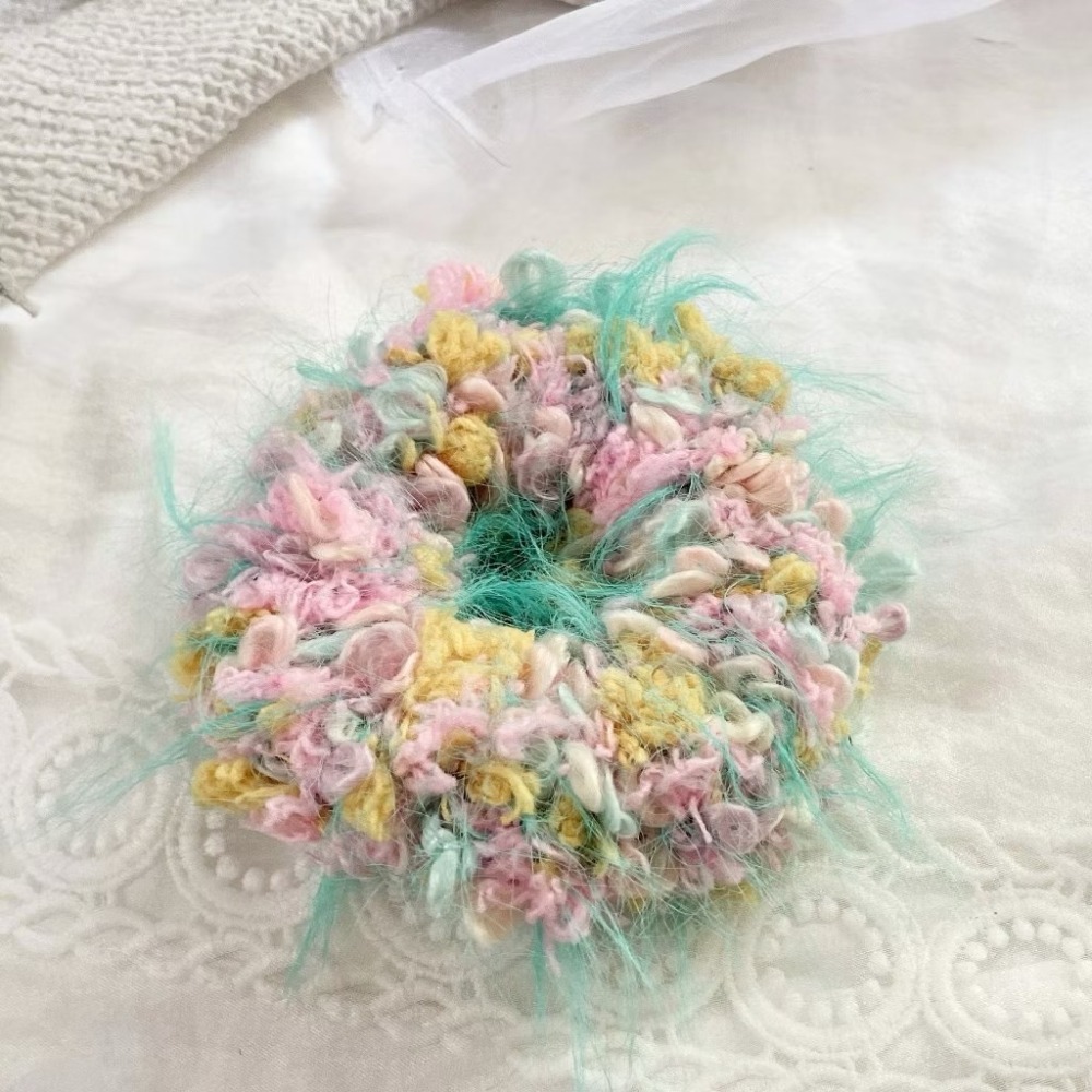 ＊哈娜髮飾＊手工編織大腸圈~毛線髮圈 甜甜圈髮束 髮繩 髮飾 頭飾 禮物 生日大腸髮圈 客製 訂製-規格圖4