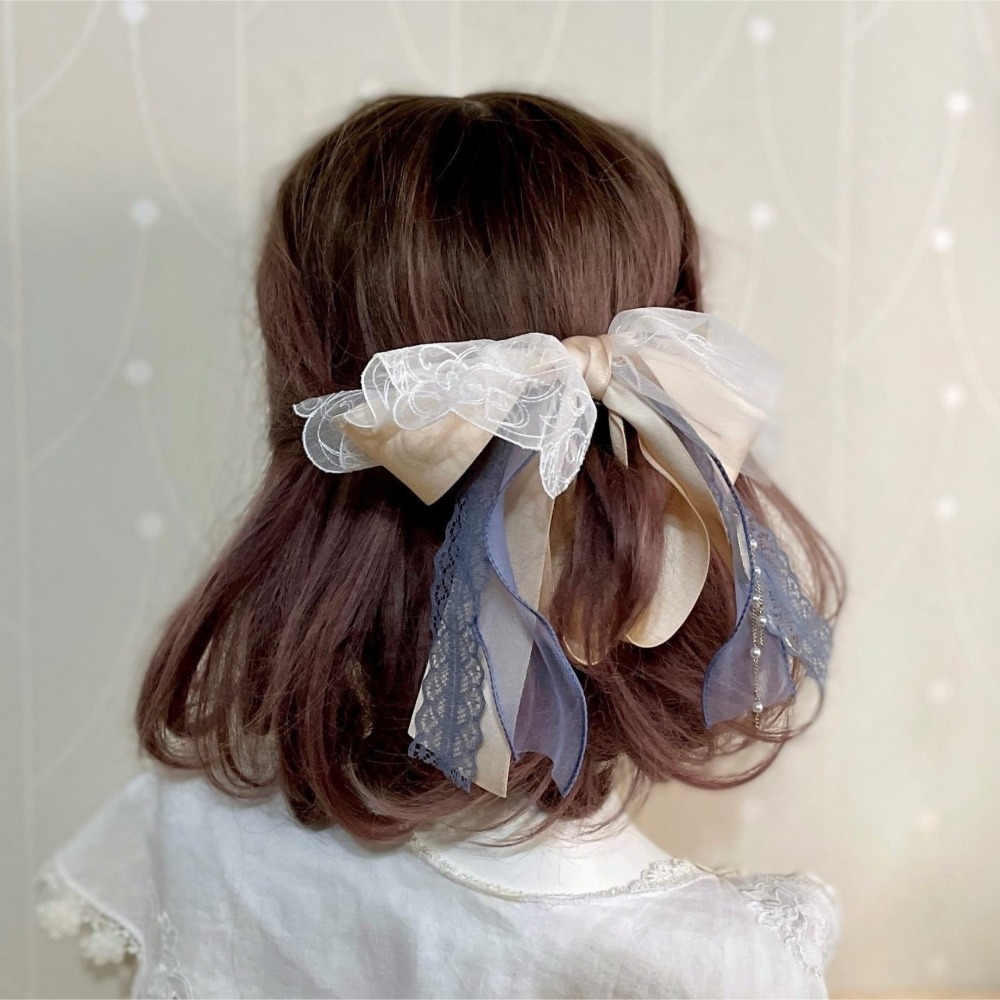 ＊哈娜髮飾＊法式蕾絲香蕉夾 鯊魚夾 仙女夾 髮圈 馬尾夾 蝴蝶結髮夾 相交夾 壓夾 三爪夾 包頭抓夾 髮叉 髮梳 邊夾-細節圖3