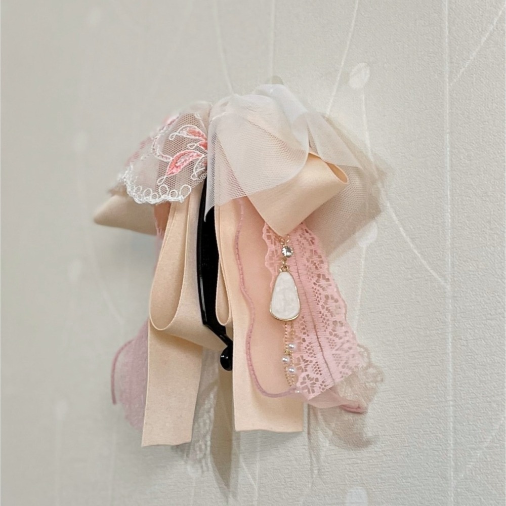 ＊哈娜髮飾＊法式蕾絲香蕉夾 鯊魚夾 仙女夾 髮圈 馬尾夾 蝴蝶結髮夾 相交夾 壓夾 三爪夾 包頭抓夾 髮叉 髮梳 邊夾-細節圖2