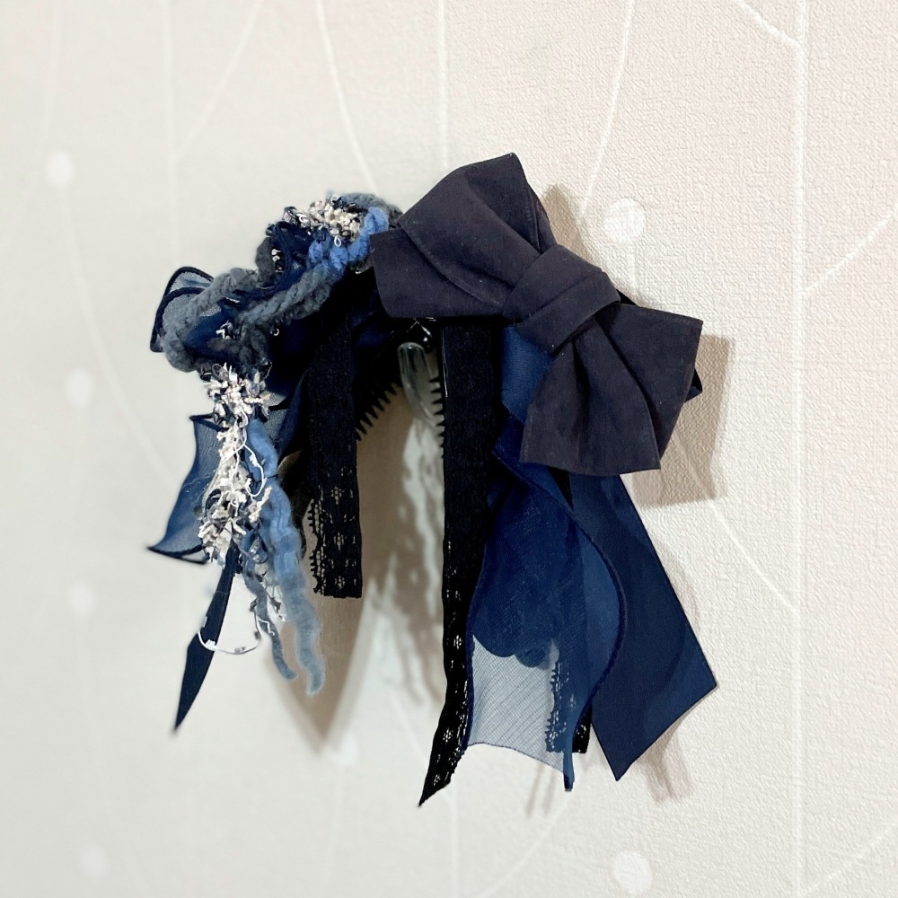 ＊哈娜髮飾＊法式編織仙女夾/大蝴蝶結鯊魚夾 大腸圈髮圈 馬尾夾 髮夾 相交夾 三爪夾 包頭抓夾 髮叉 髮梳 邊夾-細節圖2