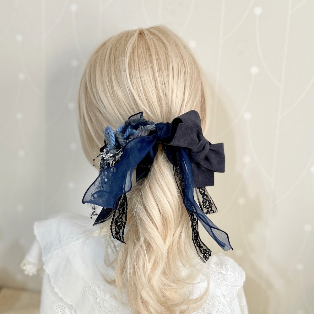 ＊哈娜髮飾＊法式編織仙女夾/大蝴蝶結鯊魚夾 大腸圈髮圈 馬尾夾 髮夾 相交夾 三爪夾 包頭抓夾 髮叉 髮梳 邊夾-細節圖4