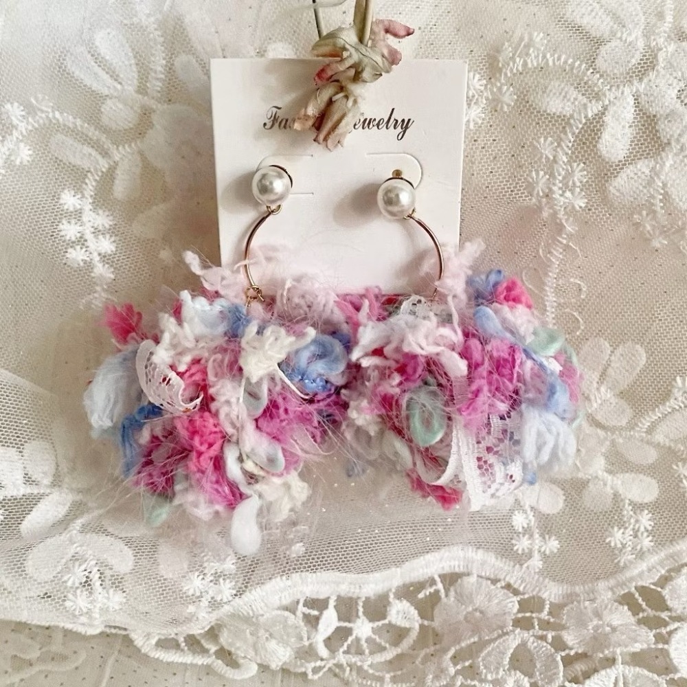 ＊哈娜髮飾＊編織髮箍 毛線耳環 編織大腸圈 耳飾 耳針 細頭箍 甜甜圈 頭飾 頭窟 法哭 髮哭 髮圈 髮枯 髮窟-細節圖6