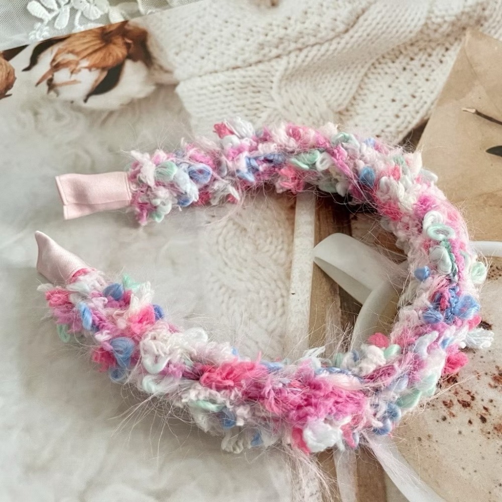 ＊哈娜髮飾＊編織髮箍 毛線耳環 編織大腸圈 耳飾 耳針 細頭箍 甜甜圈 頭飾 頭窟 法哭 髮哭 髮圈 髮枯 髮窟-細節圖7