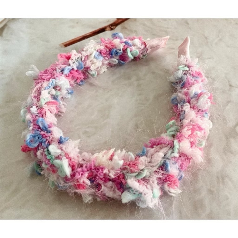 ＊哈娜髮飾＊編織髮箍 毛線耳環 編織大腸圈 耳飾 耳針 細頭箍 甜甜圈 頭飾 頭窟 法哭 髮哭 髮圈 髮枯 髮窟-規格圖8