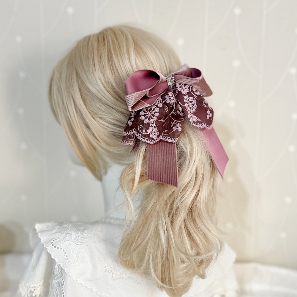 ＊哈娜髮飾＊法式蕾絲仙女夾香蕉夾 鯊魚夾 大腸圈 髮圈 馬尾夾 髮夾 蝴蝶結相交夾 三爪夾 包頭抓夾 髮叉 髮梳 邊夾-細節圖2