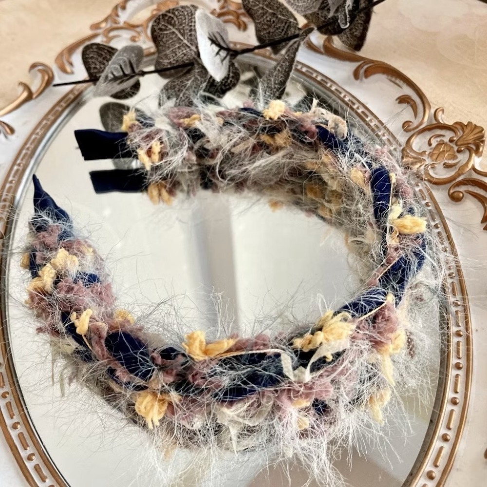 ＊哈娜髮飾＊手工編織大腸圈 編織髮箍 頭箍 髮窟 毛線髮圈 頭窟 髮束 髮繩 髮飾 頭飾 禮物 生日大腸髮圈 客製 訂製-規格圖5