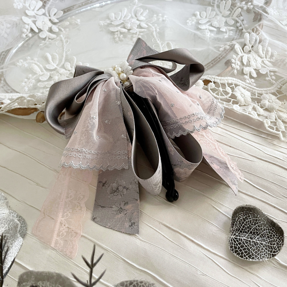 ＊哈娜髮飾＊法式蕾絲仙女夾~香蕉夾 鯊魚夾 大腸圈髮圈 馬尾夾 蝴蝶結髮夾 相交夾 三爪夾 包頭抓夾 髮叉 髮梳 邊夾-細節圖2