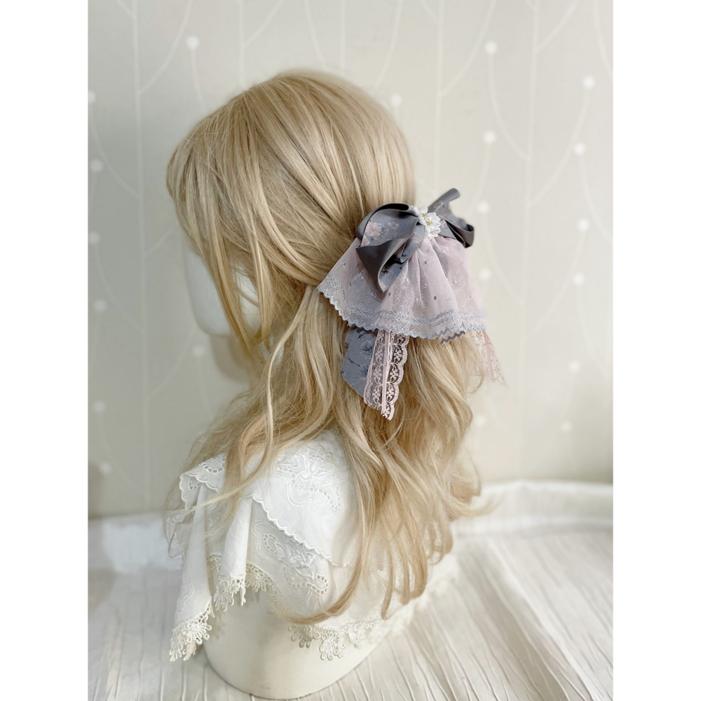 ＊哈娜髮飾＊法式蕾絲仙女夾~香蕉夾 鯊魚夾 大腸圈髮圈 馬尾夾 蝴蝶結髮夾 相交夾 三爪夾 包頭抓夾 髮叉 髮梳 邊夾-細節圖3