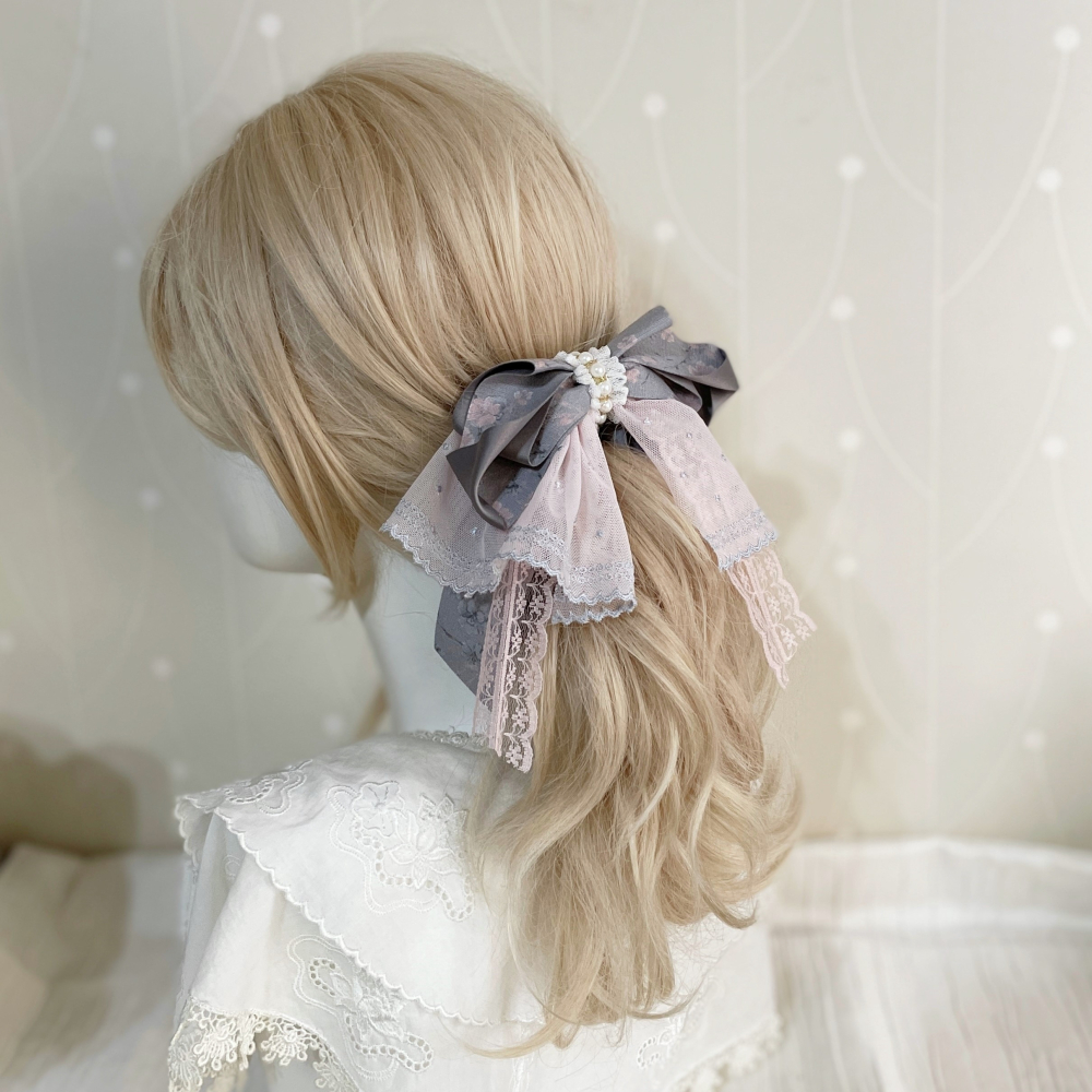 ＊哈娜髮飾＊法式蕾絲仙女夾~香蕉夾 鯊魚夾 大腸圈髮圈 馬尾夾 蝴蝶結髮夾 相交夾 三爪夾 包頭抓夾 髮叉 髮梳 邊夾-細節圖4