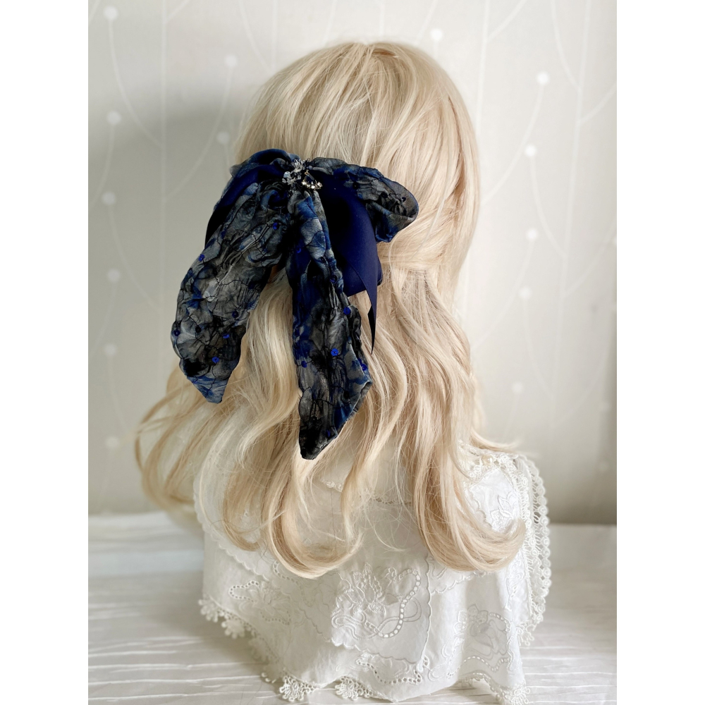 ＊哈娜髮飾＊法式絲巾式仙女夾/ 香蕉夾 大腸圈 髮圈 馬尾夾 髮夾 相交夾 三爪夾 包頭抓夾 鯊魚夾 髮叉 髮梳 邊夾-細節圖3