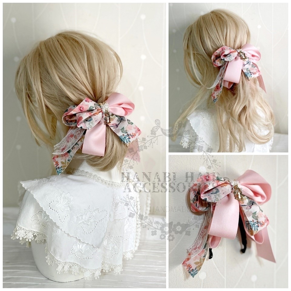 ＊哈娜髮飾＊獨家手工仙女夾/大蝴蝶結香蕉夾鯊魚夾 大腸圈髮圈 馬尾夾 髮夾 相交夾 三爪夾 包頭抓夾 髮叉 髮梳 邊夾-細節圖2