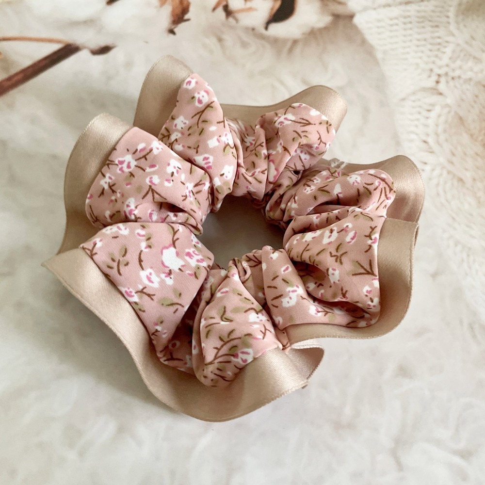 滾邊大腸圈/ 粉紅髮圈 大腸髮圈 髮束 髮繩 髮飾 頭飾 禮物-細節圖2