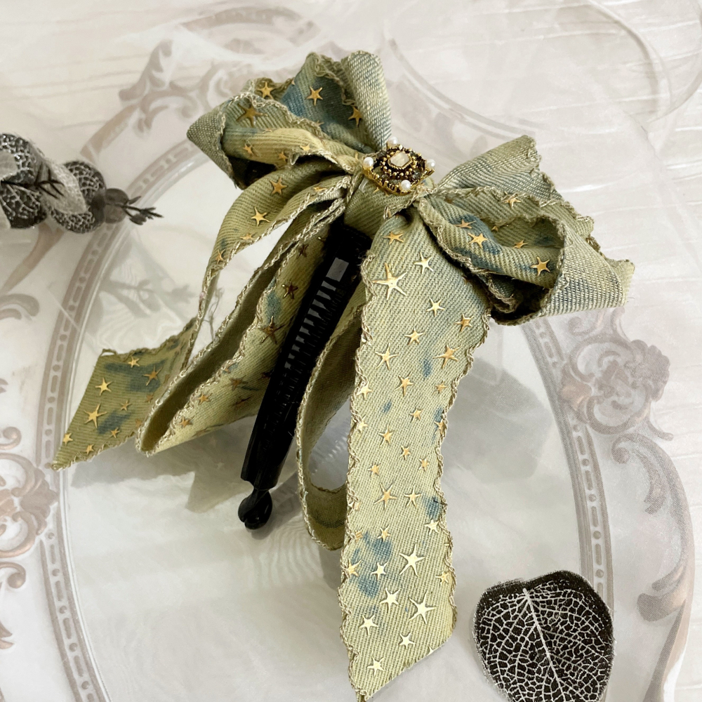 ＊哈娜髮飾＊獨家手工仙女夾/大蝴蝶結香蕉夾鯊魚夾 大腸圈髮圈 馬尾夾 髮夾 相交夾 三爪夾 包頭抓夾 髮叉 髮梳 邊夾-細節圖3