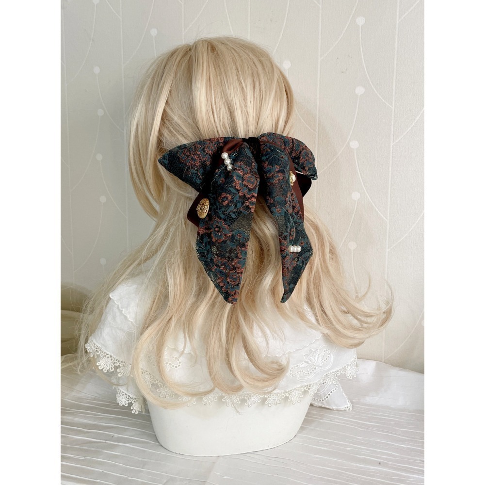 ＊哈娜髮飾＊法式絲巾式仙女夾/ 香蕉夾 大腸圈 髮圈 馬尾夾 髮夾 相交夾 三爪夾 包頭抓夾 鯊魚夾 髮叉 髮梳 邊夾-細節圖2