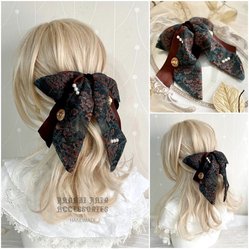 ＊哈娜髮飾＊法式絲巾式仙女夾/ 香蕉夾 大腸圈 髮圈 馬尾夾 髮夾 相交夾 三爪夾 包頭抓夾 鯊魚夾 髮叉 髮梳 邊夾-細節圖3