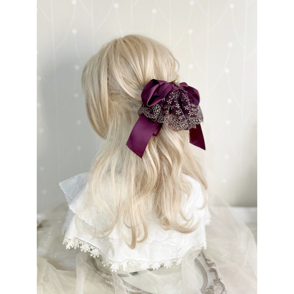 ＊哈娜髮飾＊法式蕾絲仙女夾~香蕉夾 鯊魚夾 大腸圈髮圈 馬尾夾 蝴蝶結髮夾 相交夾 三爪夾 包頭抓夾 髮叉 髮梳 邊夾-細節圖2