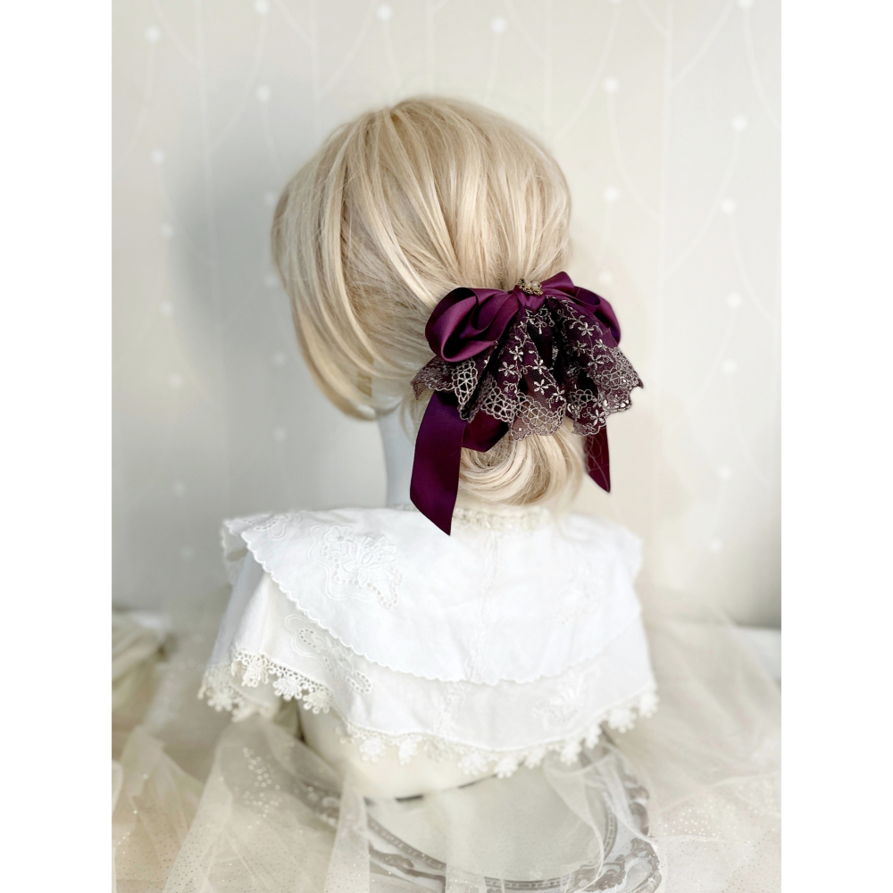 ＊哈娜髮飾＊法式蕾絲仙女夾~香蕉夾 鯊魚夾 大腸圈髮圈 馬尾夾 蝴蝶結髮夾 相交夾 三爪夾 包頭抓夾 髮叉 髮梳 邊夾-細節圖3