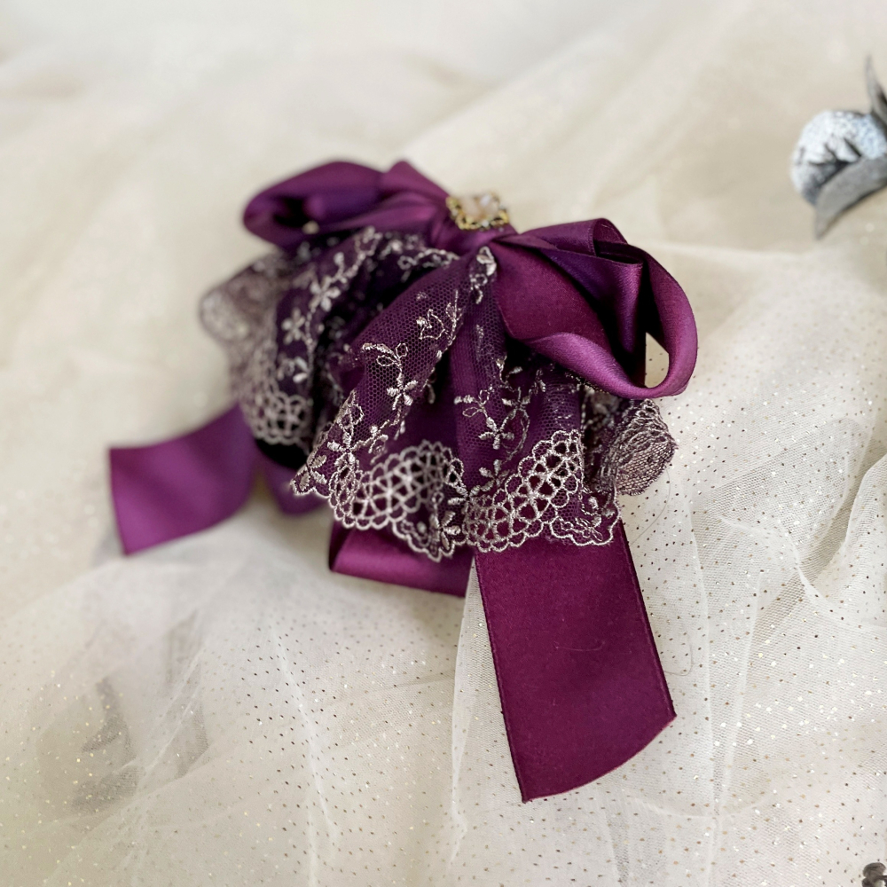 ＊哈娜髮飾＊法式蕾絲仙女夾~香蕉夾 鯊魚夾 大腸圈髮圈 馬尾夾 蝴蝶結髮夾 相交夾 三爪夾 包頭抓夾 髮叉 髮梳 邊夾-細節圖4